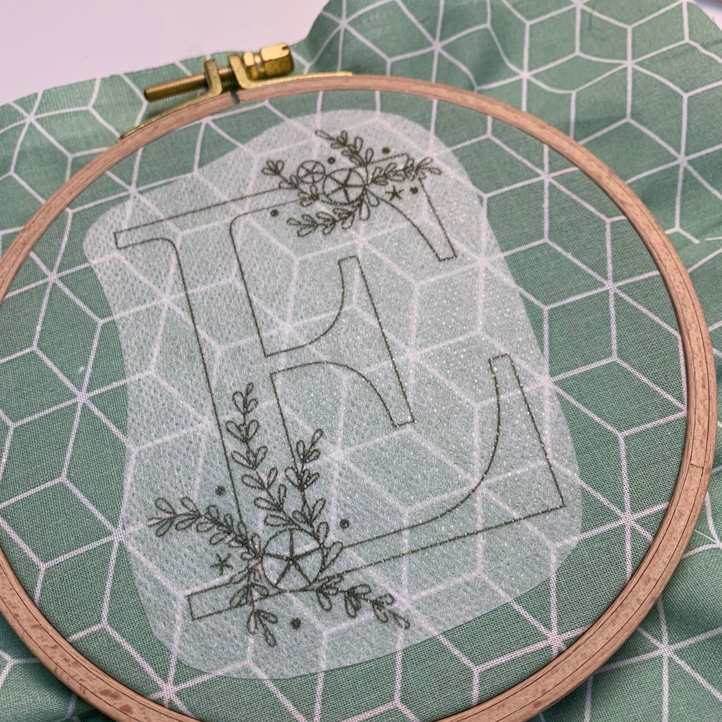 Floral Monogram Embroidery Pattern (ABC & Numbers)