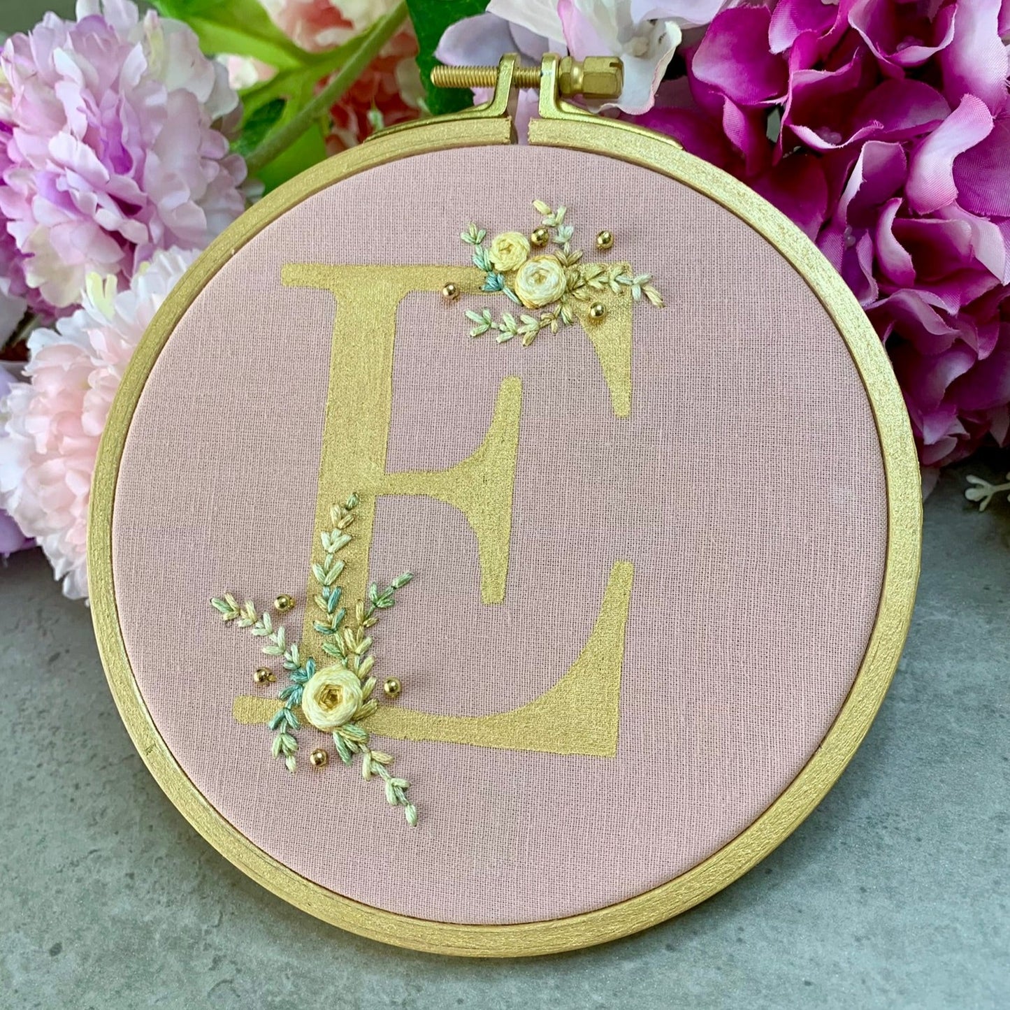 Floral Monogram Embroidery Pattern (ABC & Numbers)