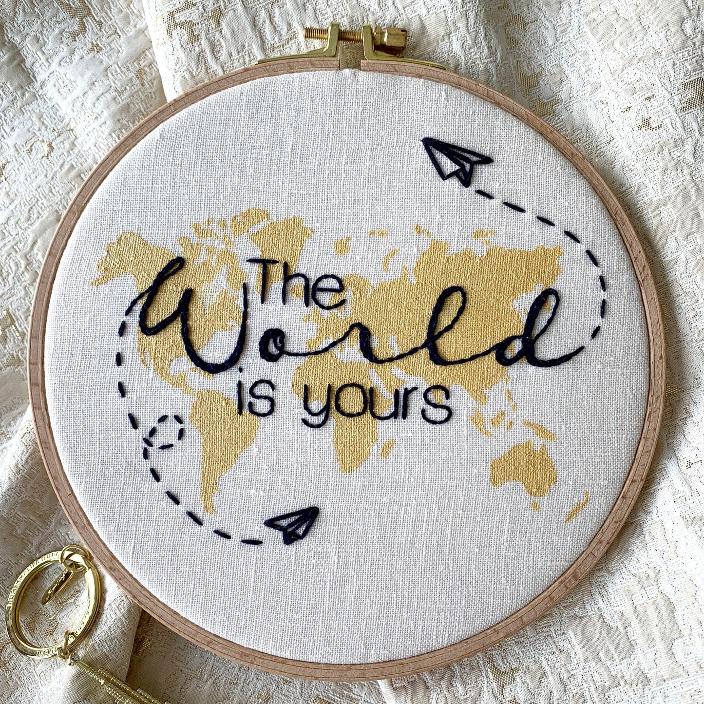 THE WORLD IS YOURS - embroidery pattern